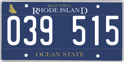 RI license plate 039515