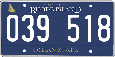 RI license plate 039518