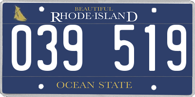 RI license plate 039519