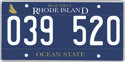 RI license plate 039520