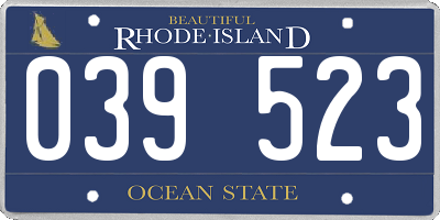 RI license plate 039523