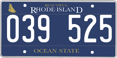RI license plate 039525