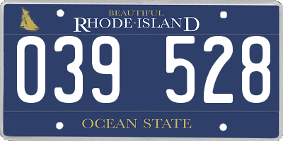 RI license plate 039528