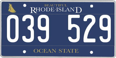 RI license plate 039529