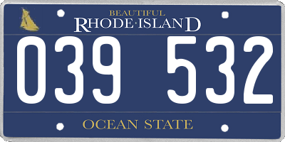 RI license plate 039532