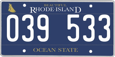 RI license plate 039533