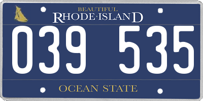 RI license plate 039535