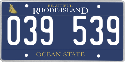 RI license plate 039539