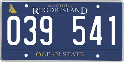 RI license plate 039541