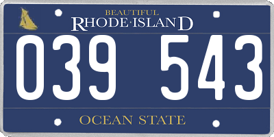 RI license plate 039543