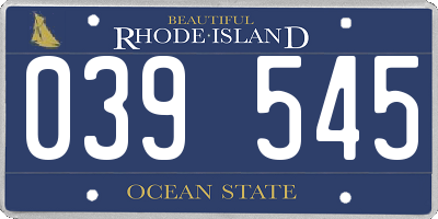 RI license plate 039545
