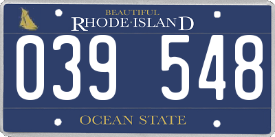 RI license plate 039548