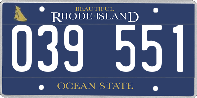 RI license plate 039551