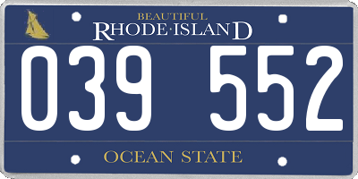RI license plate 039552