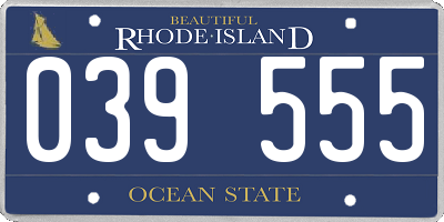 RI license plate 039555