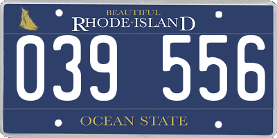 RI license plate 039556
