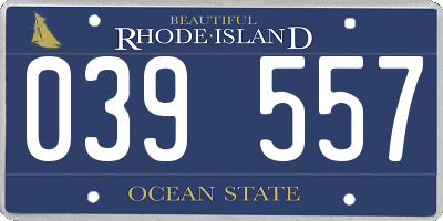 RI license plate 039557