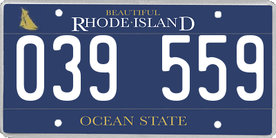 RI license plate 039559
