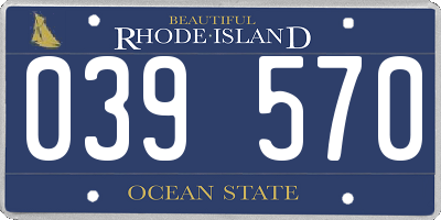 RI license plate 039570