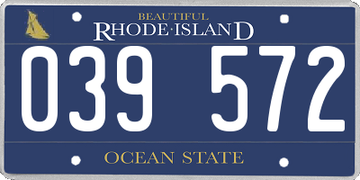 RI license plate 039572