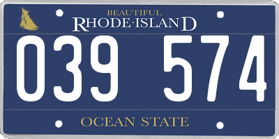 RI license plate 039574