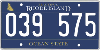 RI license plate 039575