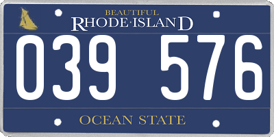 RI license plate 039576