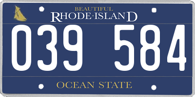 RI license plate 039584
