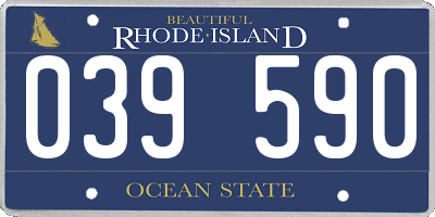 RI license plate 039590