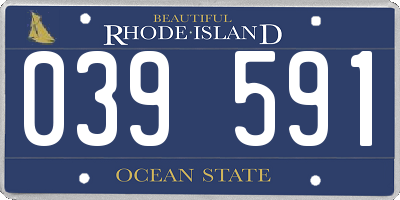 RI license plate 039591