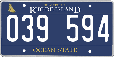 RI license plate 039594
