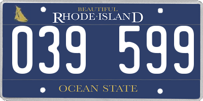 RI license plate 039599