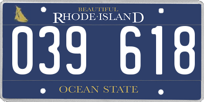 RI license plate 039618