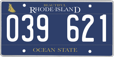 RI license plate 039621