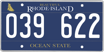 RI license plate 039622