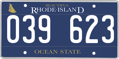 RI license plate 039623