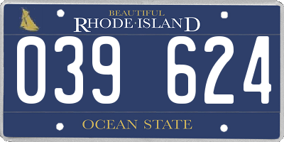 RI license plate 039624