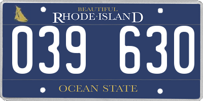 RI license plate 039630