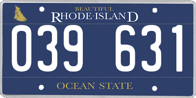 RI license plate 039631