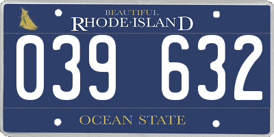 RI license plate 039632