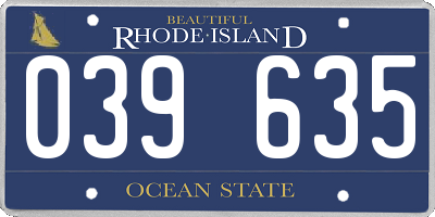 RI license plate 039635