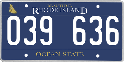 RI license plate 039636