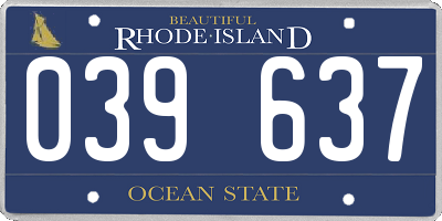 RI license plate 039637