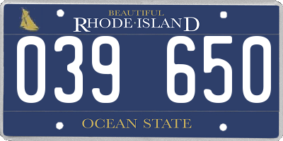 RI license plate 039650