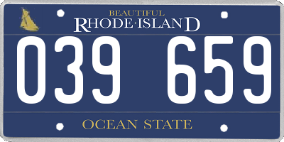 RI license plate 039659