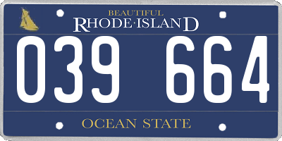 RI license plate 039664