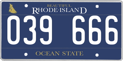 RI license plate 039666