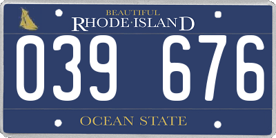 RI license plate 039676
