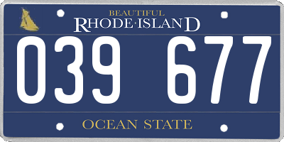 RI license plate 039677