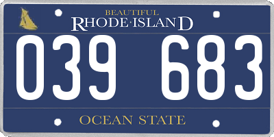RI license plate 039683